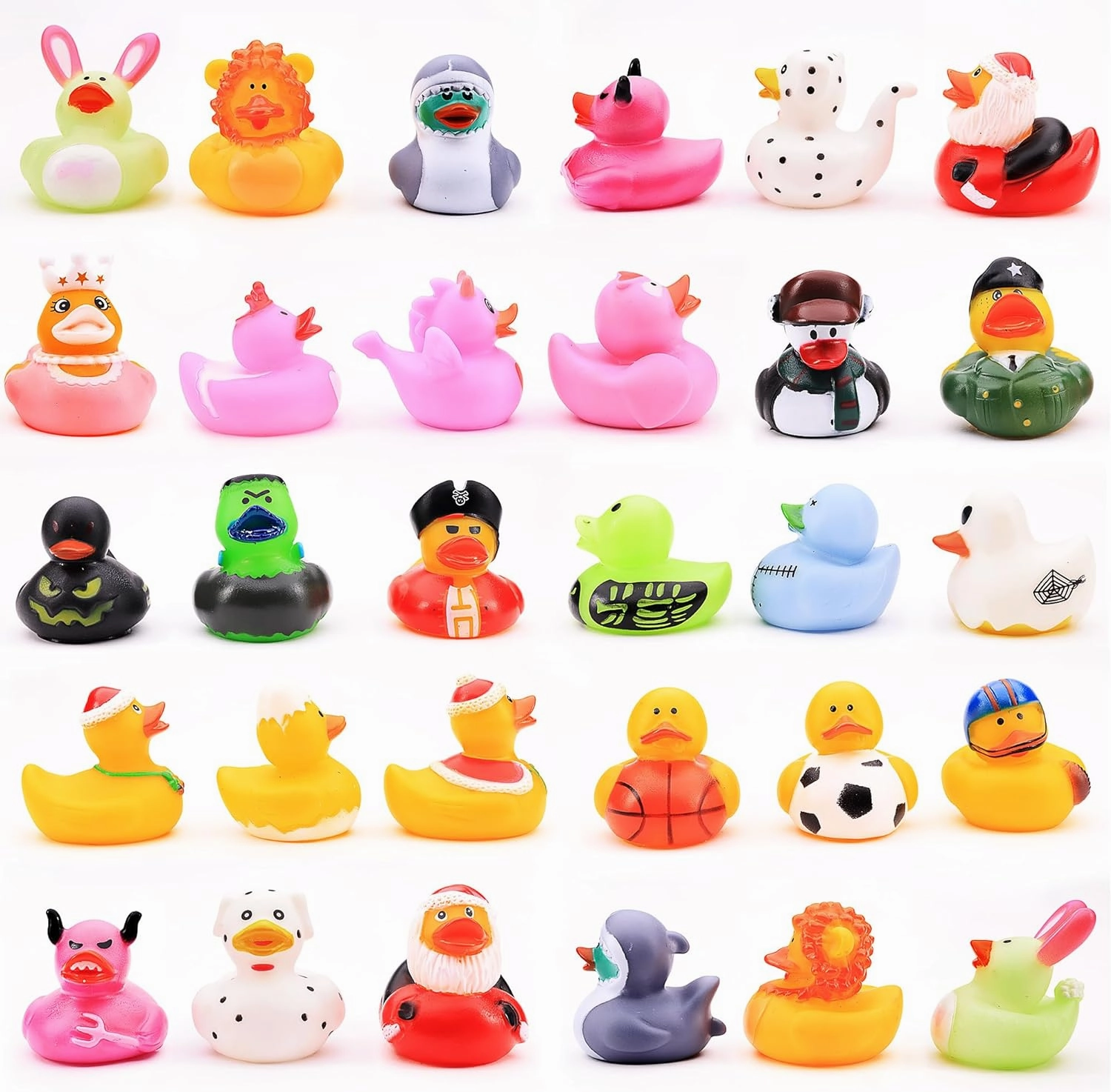 Rubber Duck Toy Assortment - Cute Duckies for Kids - 25 Pcs Ducky Playset Bath Toys - Rubber Ducks for Beach Pool - Goody Bag Stuffers Classroom Prizes - Easter Gifts for Kids