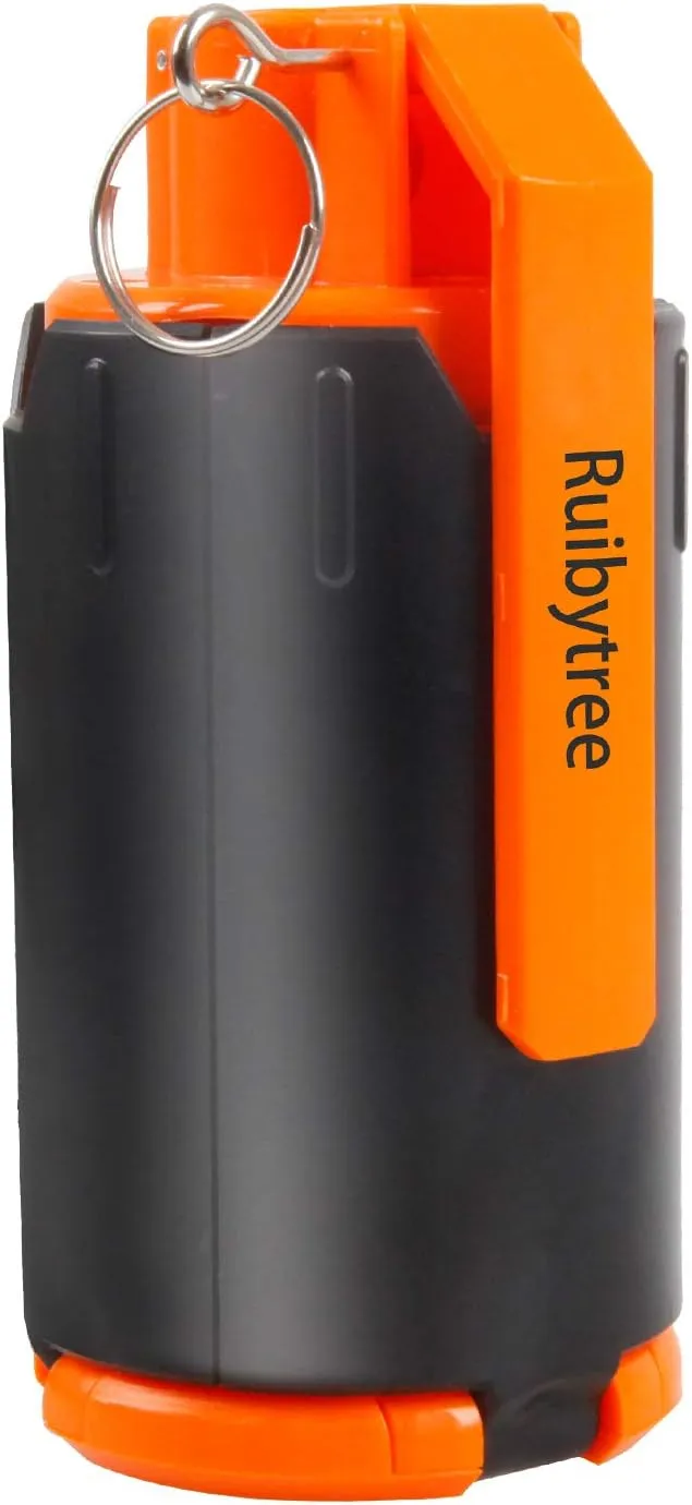 Ruibytree Tactical CS Plastic Grenade Toys,for Nerf Rival Ammo Bomb,Metal Pull Ring Grenade Toy(with Bag