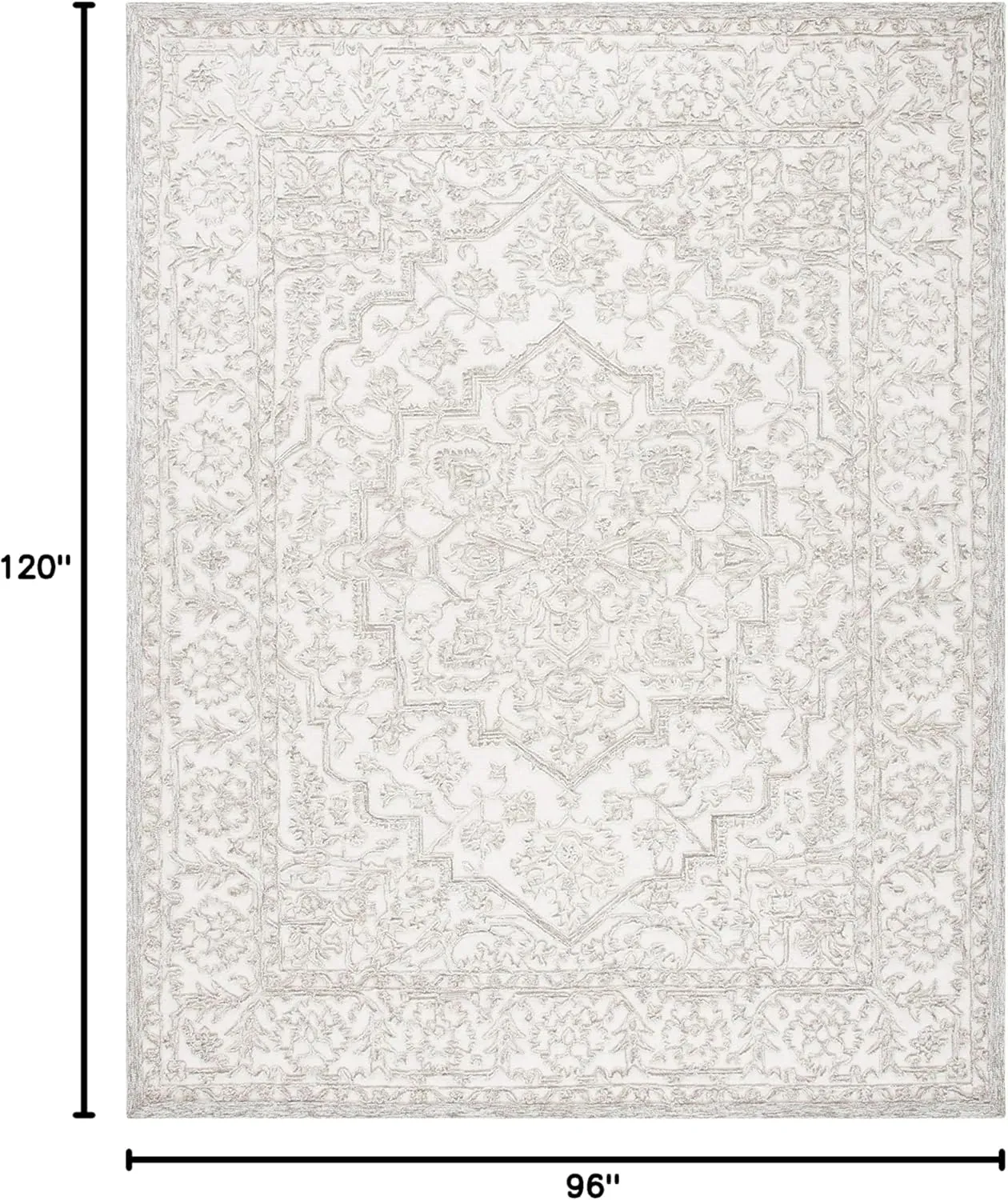 SAFAVIEH Area Rug 8x10 - Trace Collection - Large - Ivory & Natural, Handmade Wool, Ideal for Living Room, Bedroom, Office, Dining Space (TRC302A)