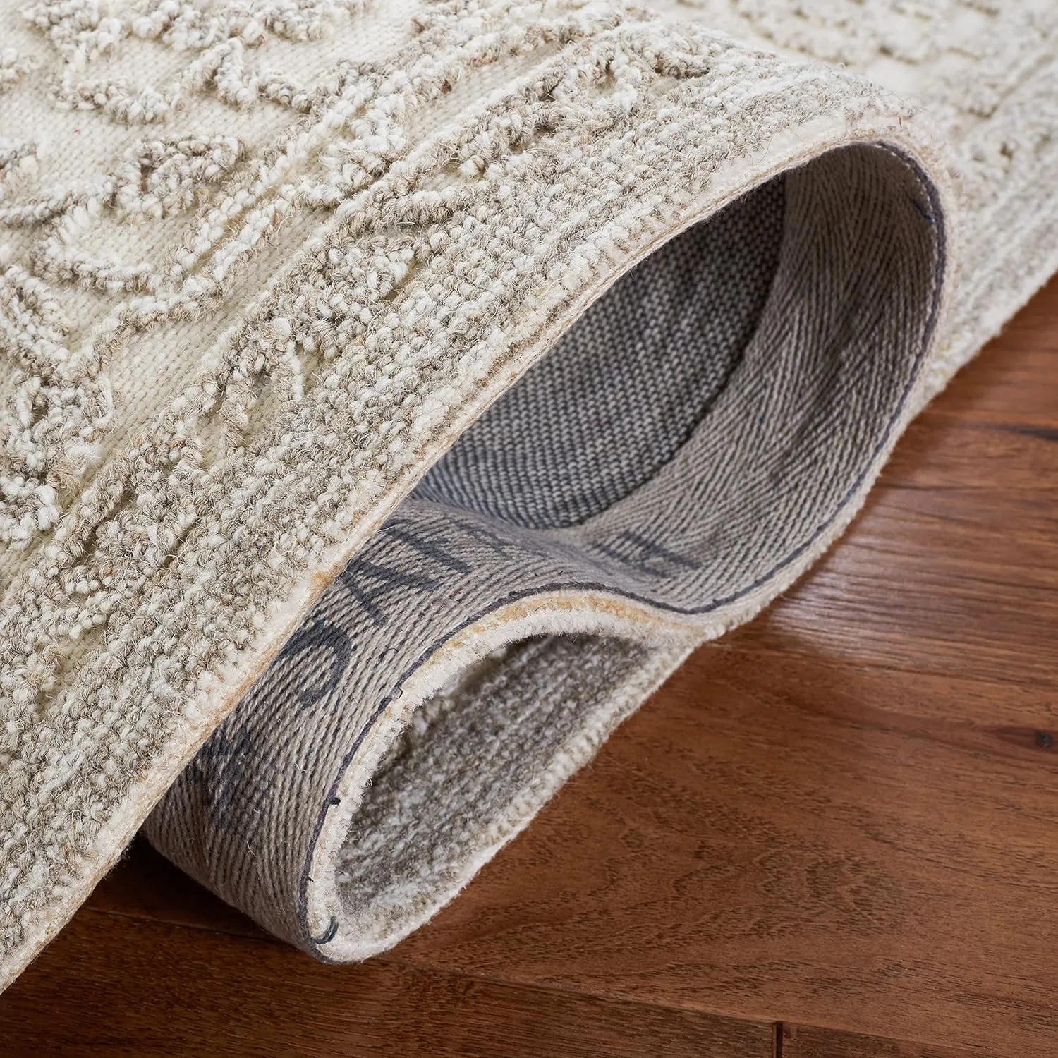 SAFAVIEH Area Rug 8x10 - Trace Collection - Large - Ivory & Natural, Handmade Wool, Ideal for Living Room, Bedroom, Office, Dining Space (TRC302A)