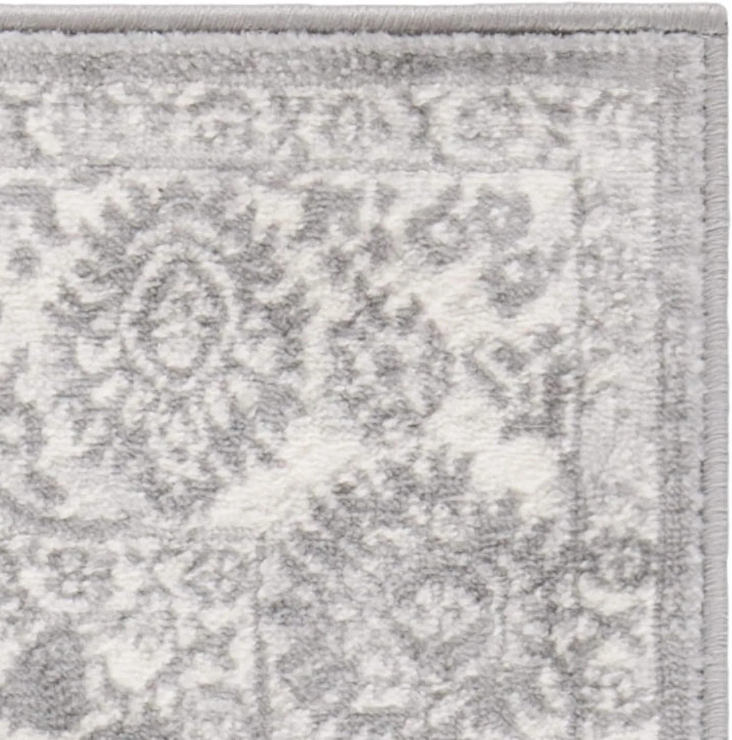 SAFAVIEH Brentwood Collection 5' Square Cream/Grey BNT844B Traditional Oriental Non-Shedding Living Room Bedroom Area Rug
