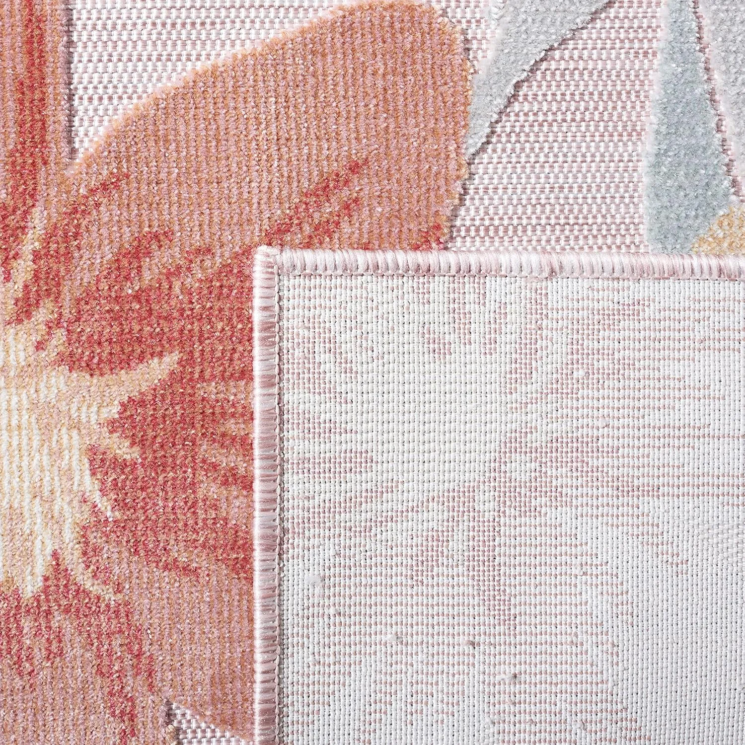 SAFAVIEH Cabana Collection Area Rug - 9' x 12', Pink & Grey, Floral Tropical Design, Non-Shedding & Easy Care, Indoor/Outdoor & Washable-Ideal for Patio, Backyard, Mudroom (CBN454F)