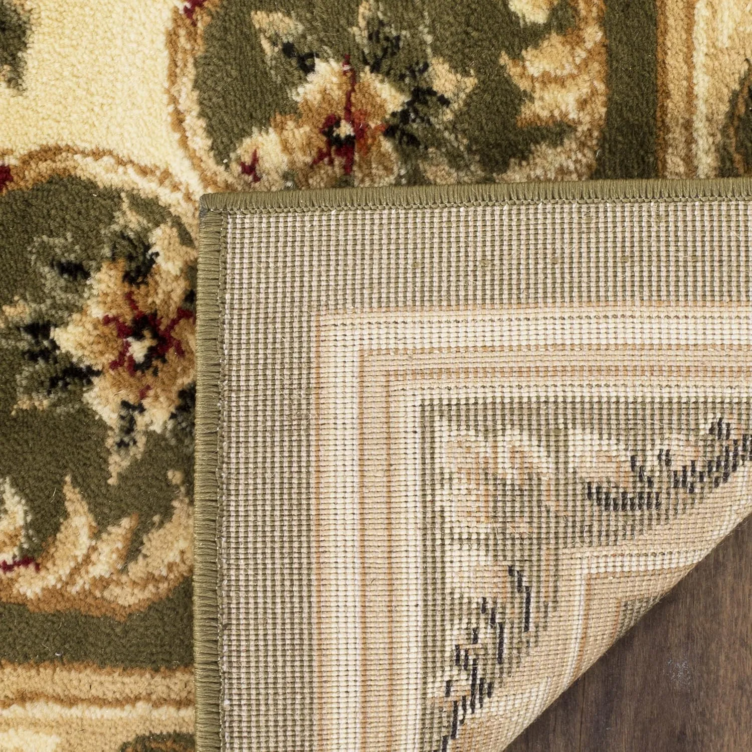 SAFAVIEH Lyndhurst Collection Area Rug - 9' x 12', Sage & Ivory, Traditional European Medallion Design, Non-Shedding & Easy Care, Ideal for High Traffic Areas in Living Room, Bedroom (LNH328B)