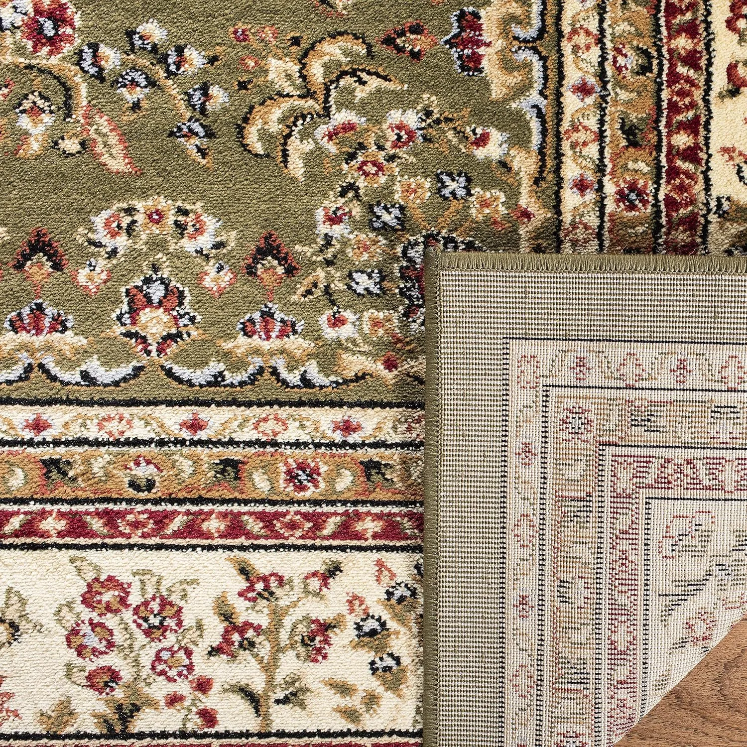 SAFAVIEH Lyndhurst Collection Runner Rug - 2'3" x 6', Sage & Ivory, Traditional Oriental Design, Non-Shedding & Easy Care, Ideal for High Traffic Areas in Living Room, Bedroom (LNH331C)