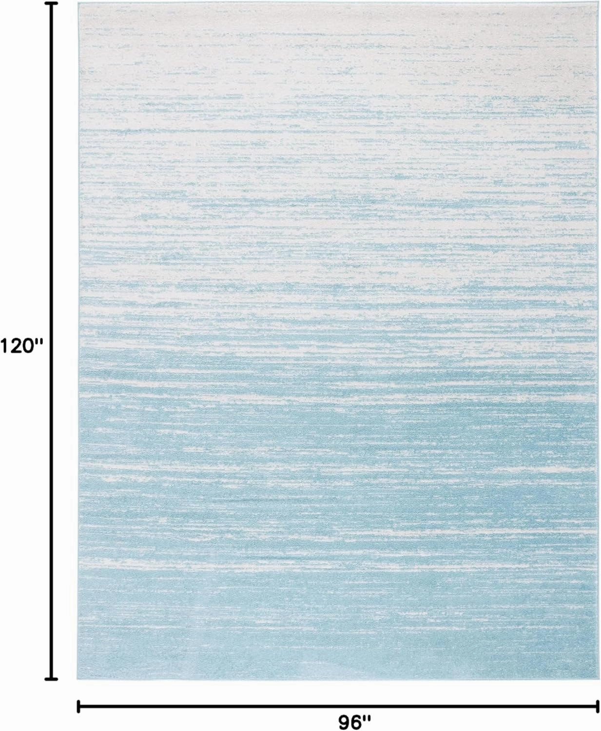 SAFAVIEH Area Rug 8x10 - Adirondack Collection - Large - Aqua & Ivory, Modern Ombre Design, Non-Shedding & Easy Cleaning, Ideal for Living Room, Bedroom, Office, Dining Space (ADR113J)