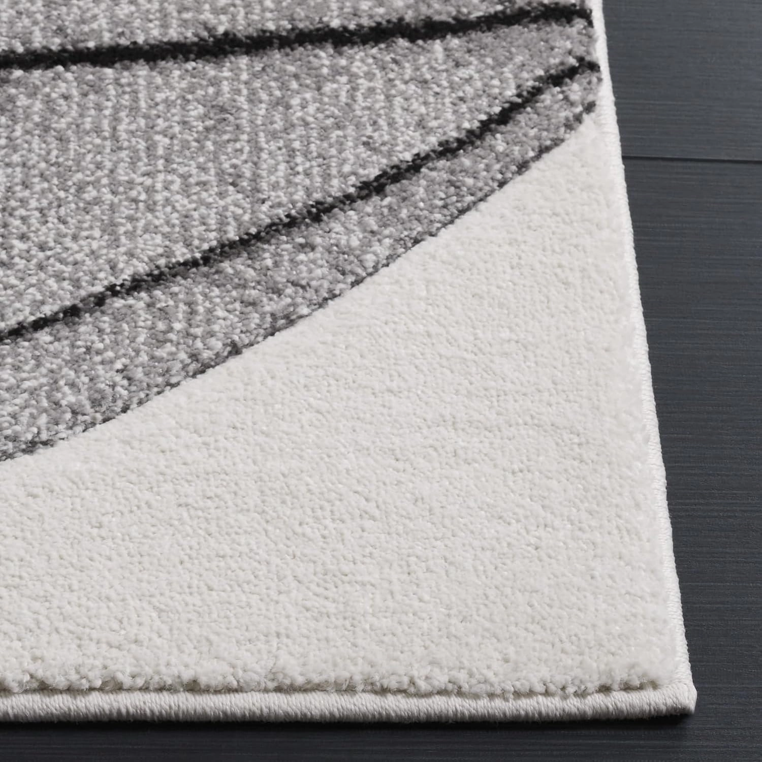 SAFAVIEH Area Rug 8x10 - Hollywood Collection - Large - Ivory & Grey, Modern Design, Non-Shedding & Easy Cleaning, Ideal for Living Room, Bedroom, Office, Dining Space (HLW703D)