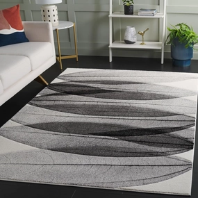 SAFAVIEH Area Rug 8x10 - Hollywood Collection - Large - Ivory & Grey, Modern Design, Non-Shedding & Easy Cleaning, Ideal for Living Room, Bedroom, Office, Dining Space (HLW703D)