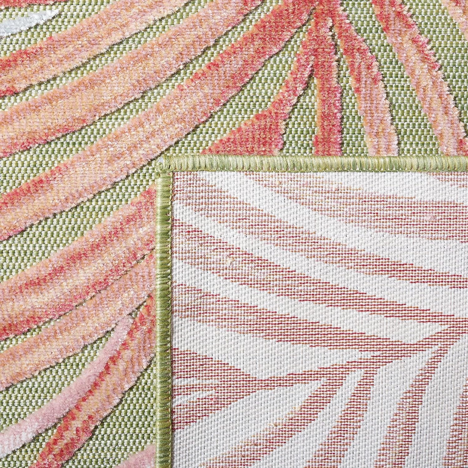SAFAVIEH Area Rug 8x10 - Outdoor Cabana Collection - Large - Grey & Rust, Botanical Design, Weather Resistant & Washable, Ideal for Patio, Backyard, Mudroom, Deck, Dining Space (CBN458F)