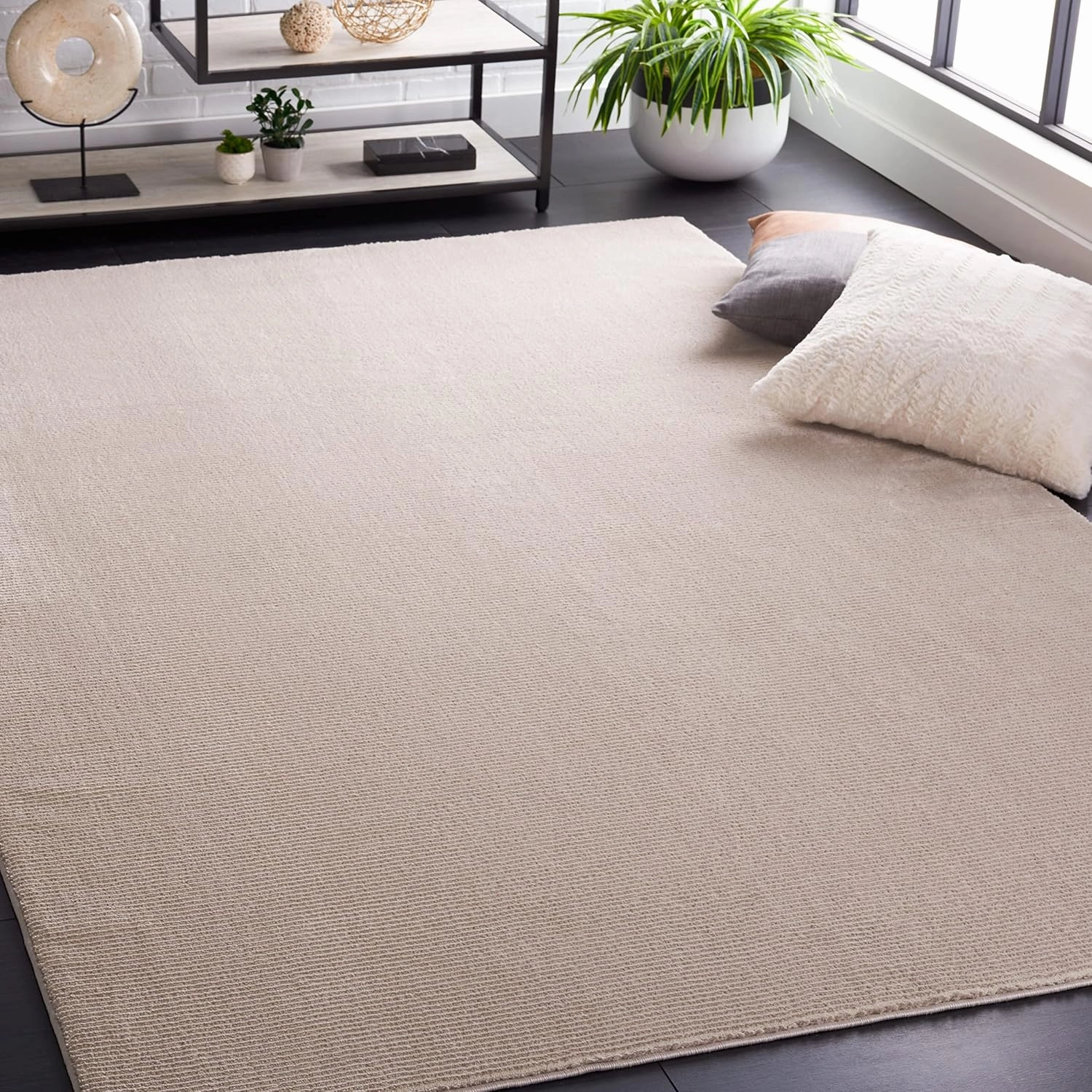 SAFAVIEH Area Rug 8x10 - Revive Collection - Large - Beige, Solid Pattern, Non-Shedding & Easy Cleaning, Ideal for Living Room, Bedroom, Office, Dining Space (REV102B)