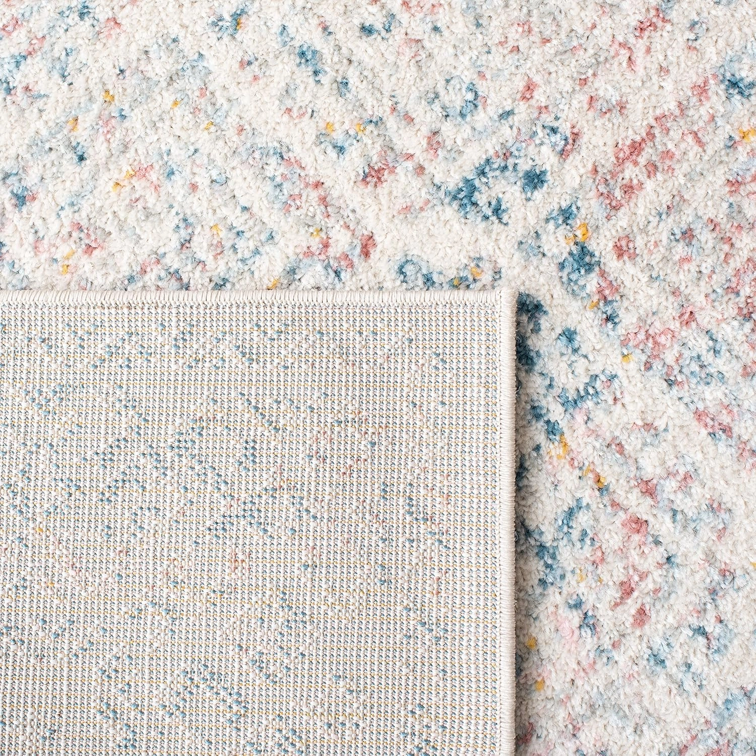 SAFAVIEH Area Rug 8x10 - Tulum Collection - Large - Ivory & Terracotta, Moroccan Boho Distressed Design, Non-Shedding & Easy Cleaning, Ideal for Living Room, Bedroom, Office, Dining Space (TUL264C)