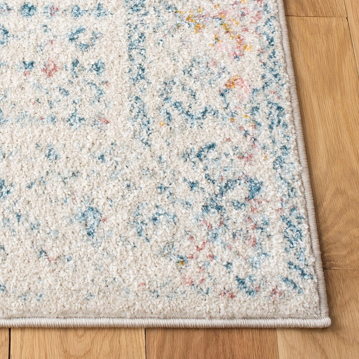 SAFAVIEH Area Rug 8x10 - Tulum Collection - Large - Ivory & Terracotta, Moroccan Boho Distressed Design, Non-Shedding & Easy Cleaning, Ideal for Living Room, Bedroom, Office, Dining Space (TUL264C)