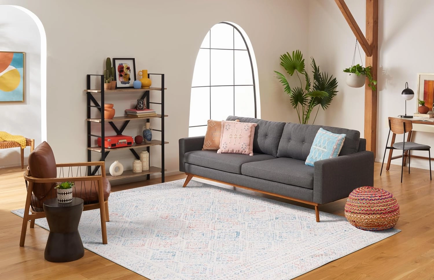 SAFAVIEH Area Rug 8x10 - Tulum Collection - Large - Ivory & Terracotta, Moroccan Boho Distressed Design, Non-Shedding & Easy Cleaning, Ideal for Living Room, Bedroom, Office, Dining Space (TUL264C)