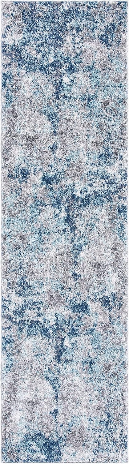 SAFAVIEH Aston Collection Area Rug - 6' x 9', Navy & Grey, Modern Abstract Design, Non-Shedding & Easy Care, Ideal for High Traffic Areas in Living Room, Bedroom (ASN710N)