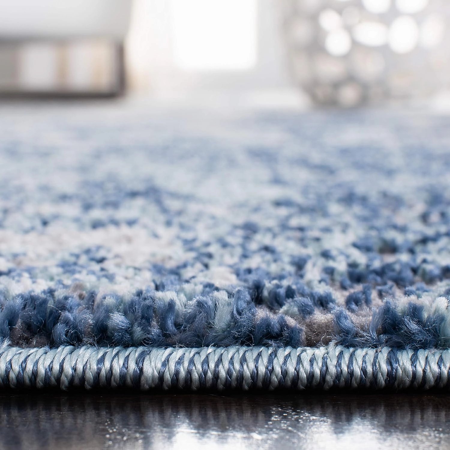 SAFAVIEH Aston Collection Area Rug - 6' x 9', Navy & Grey, Modern Abstract Design, Non-Shedding & Easy Care, Ideal for High Traffic Areas in Living Room, Bedroom (ASN710N)