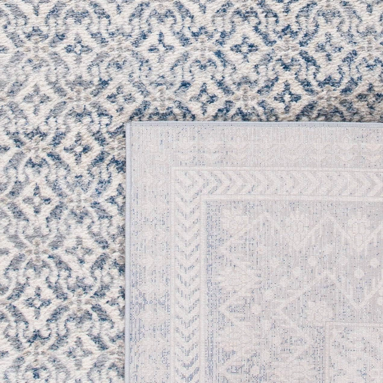 SAFAVIEH Brentwood Collection 8' x 10' Ivory / Light Grey BNT899C Traditional Oriental Distressed Non-Shedding Living Room Bedroom Dining Home Office Area Rug