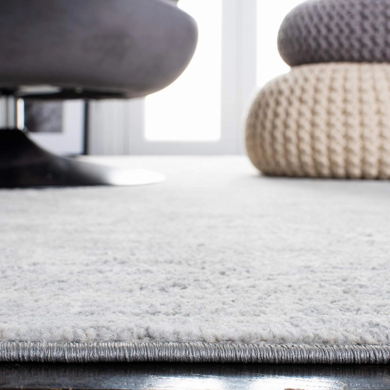 SAFAVIEH Brentwood Collection 8' x 10' Ivory/Grey BNT822A Modern Abstract Non-Shedding Living Room Bedroom Dining Home Office Area Rug