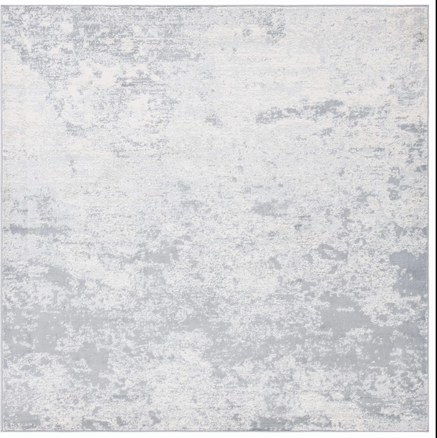 SAFAVIEH Brentwood Collection 9' Square Grey/Ivory BNT822H Modern Abstract Non-Shedding Living Room Bedroom Area Rug