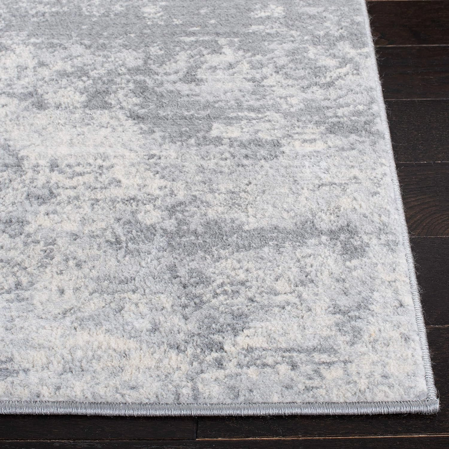 SAFAVIEH Brentwood Collection 9' Square Grey/Ivory BNT822H Modern Abstract Non-Shedding Living Room Bedroom Area Rug