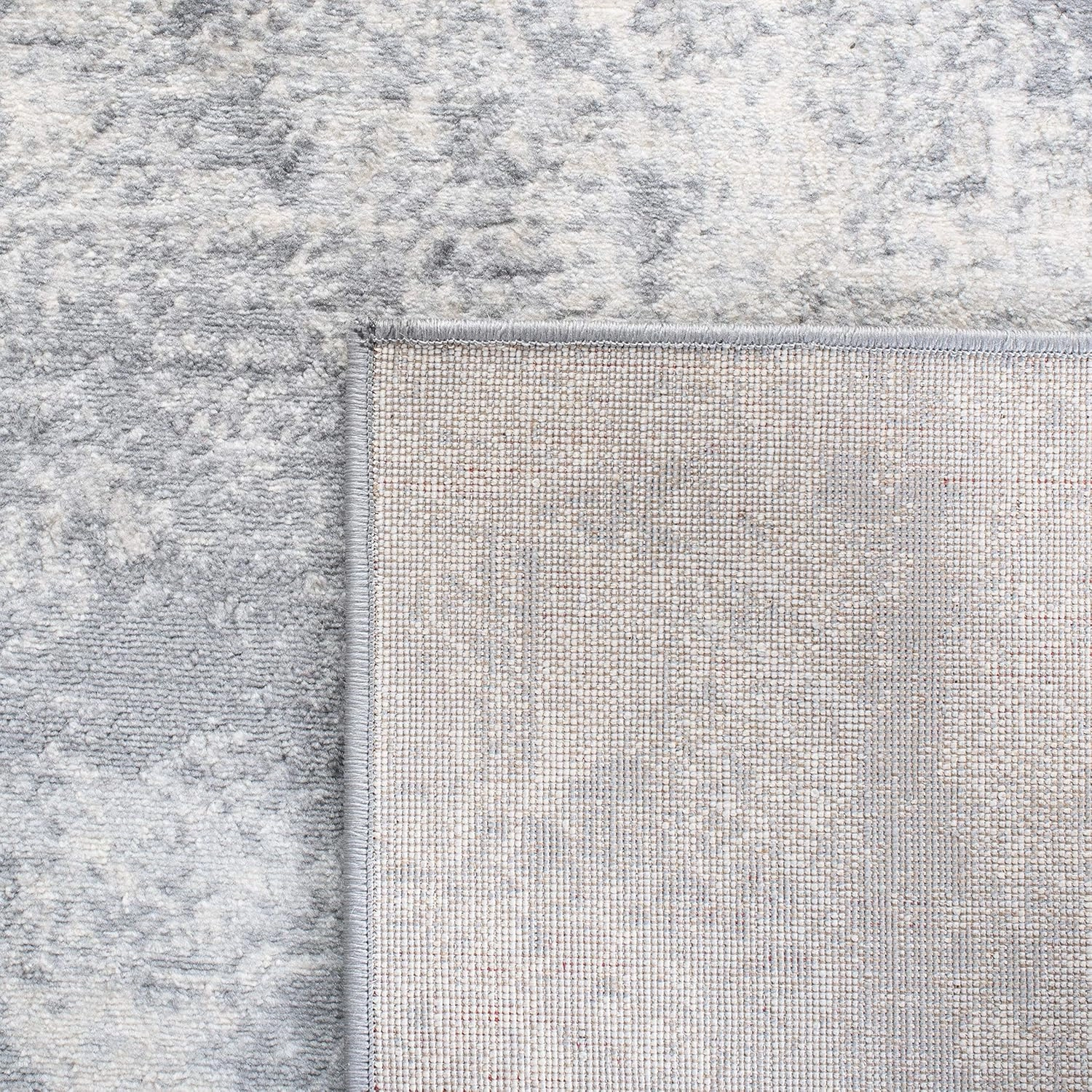 SAFAVIEH Brentwood Collection 9' Square Grey/Ivory BNT822H Modern Abstract Non-Shedding Living Room Bedroom Area Rug
