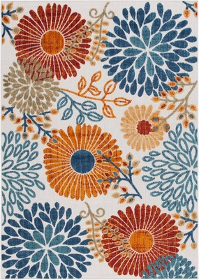 SAFAVIEH Cabana Collection Accent Rug - 2' x 4', Creme & Red, Floral Design, Non-Shedding & Easy Care, Indoor/Outdoor & Washable-Ideal for Patio, Backyard, Mudroom (CBN832A)