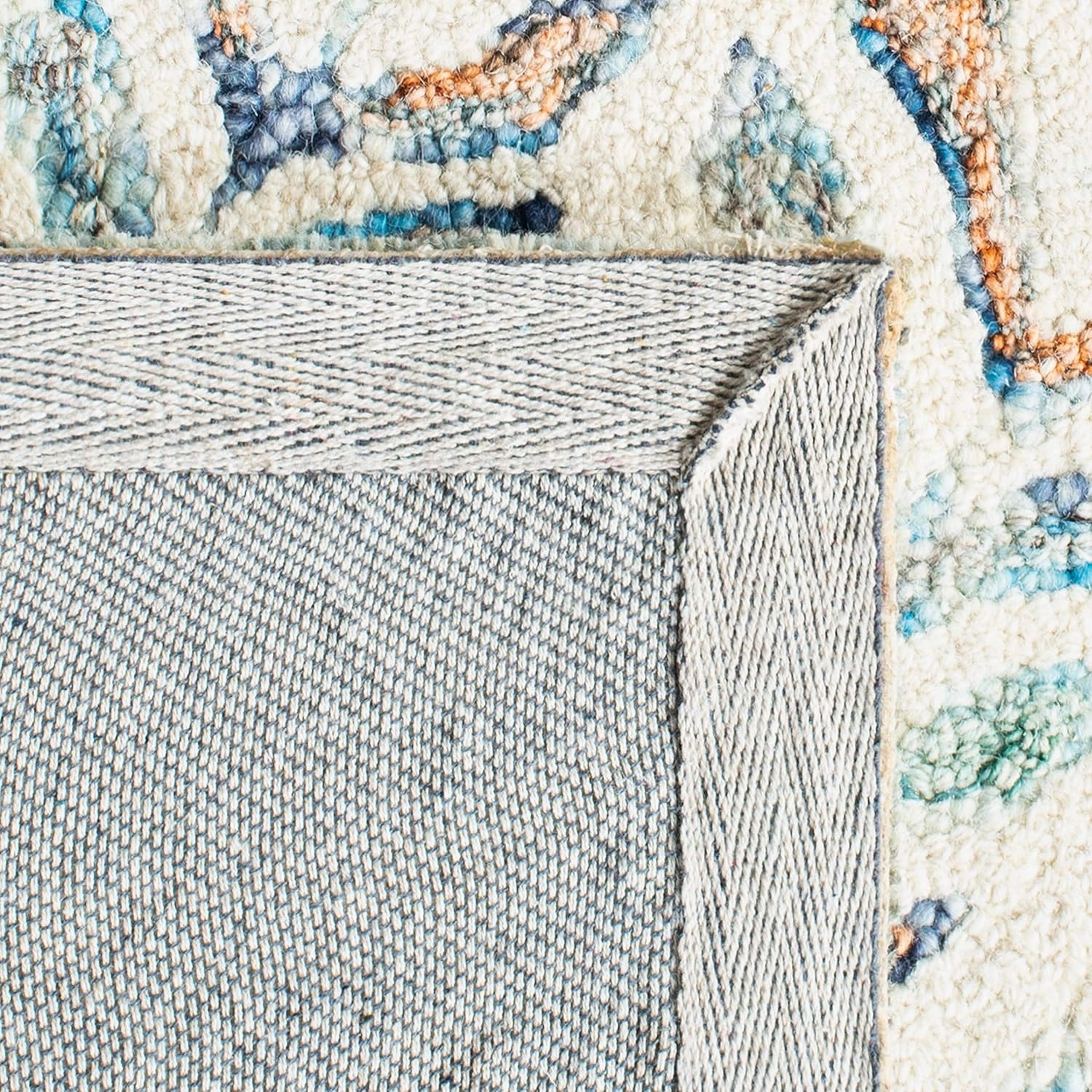SAFAVIEH Capri Collection 7' Square Ivory/Blue CPR208A Handmade Premium Wool Area Rug