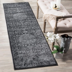 SAFAVIEH Carnegie Collection Runner Rug - 2'3" x 6', Dark Grey & Cream, Vintage Distressed Design, Non-Shedding & Easy Care, Ideal for High Traffic Areas in Living Room, Bedroom (CNG631P)