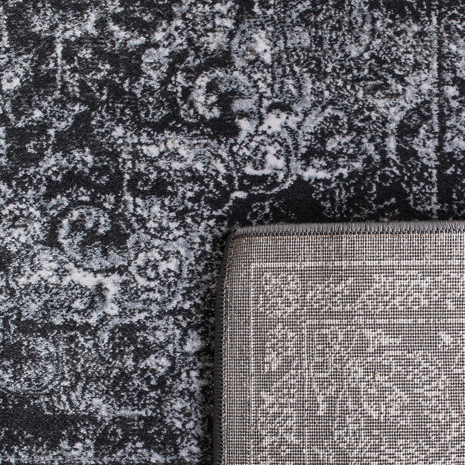 SAFAVIEH Carnegie Collection Runner Rug - 2'3" x 6', Dark Grey & Cream, Vintage Distressed Design, Non-Shedding & Easy Care, Ideal for High Traffic Areas in Living Room, Bedroom (CNG631P)