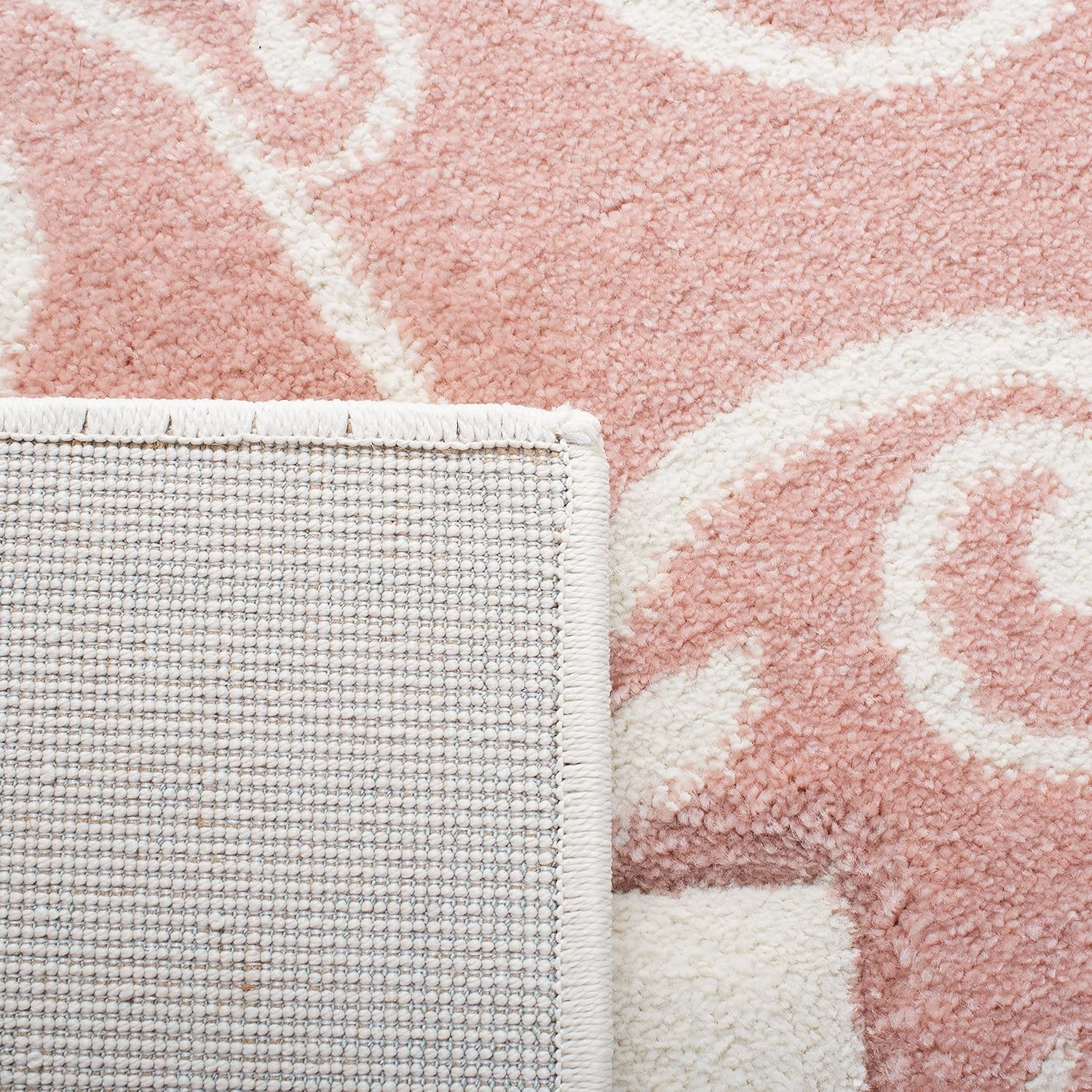 SAFAVIEH Carousel Kids Collection Accent Rug - 2' x 3', Ivory & Pink, Non-Shedding & Easy Care, Ideal for High Traffic Areas for Boys & Girls in Playroom, Nursery, Bedroom (CRK163A)