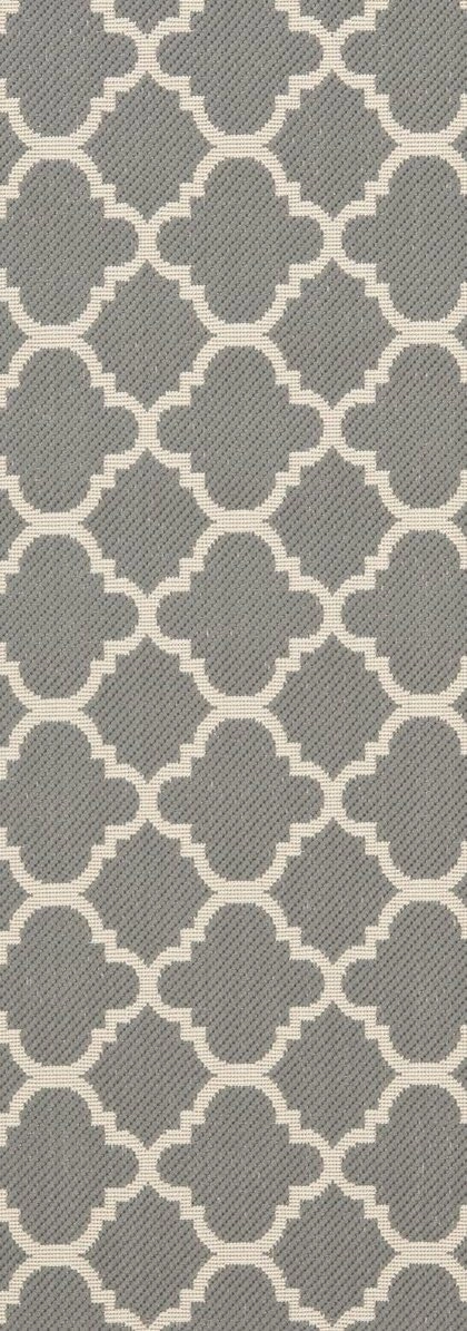 SAFAVIEH Courtyard Collection 2'3" x 6'7" Anthracite/Beige CY6918 Trellis Indoor-Outdoor Waterproof Easy-Cleaning Patio Backyard Mudroom Runner-Rug