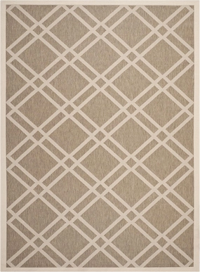 SAFAVIEH Courtyard Collection Area Rug - 9' x 12', Brown & Bone, Trellis Design, Non-Shedding & Easy Care, Indoor/Outdoor & Washable-Ideal for Patio, Backyard, Mudroom (CY6923-242)