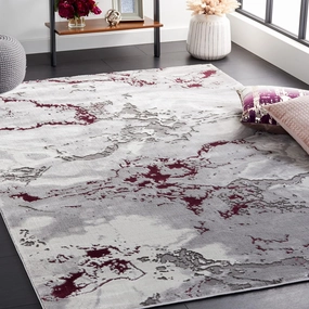 SAFAVIEH Craft Collection Area Rug - 5'3" x 7'6", Grey & Wine, Modern Abstract Design, Non-Shedding & Easy Care, Ideal for High Traffic Areas in Living Room, Bedroom (CFT860H)