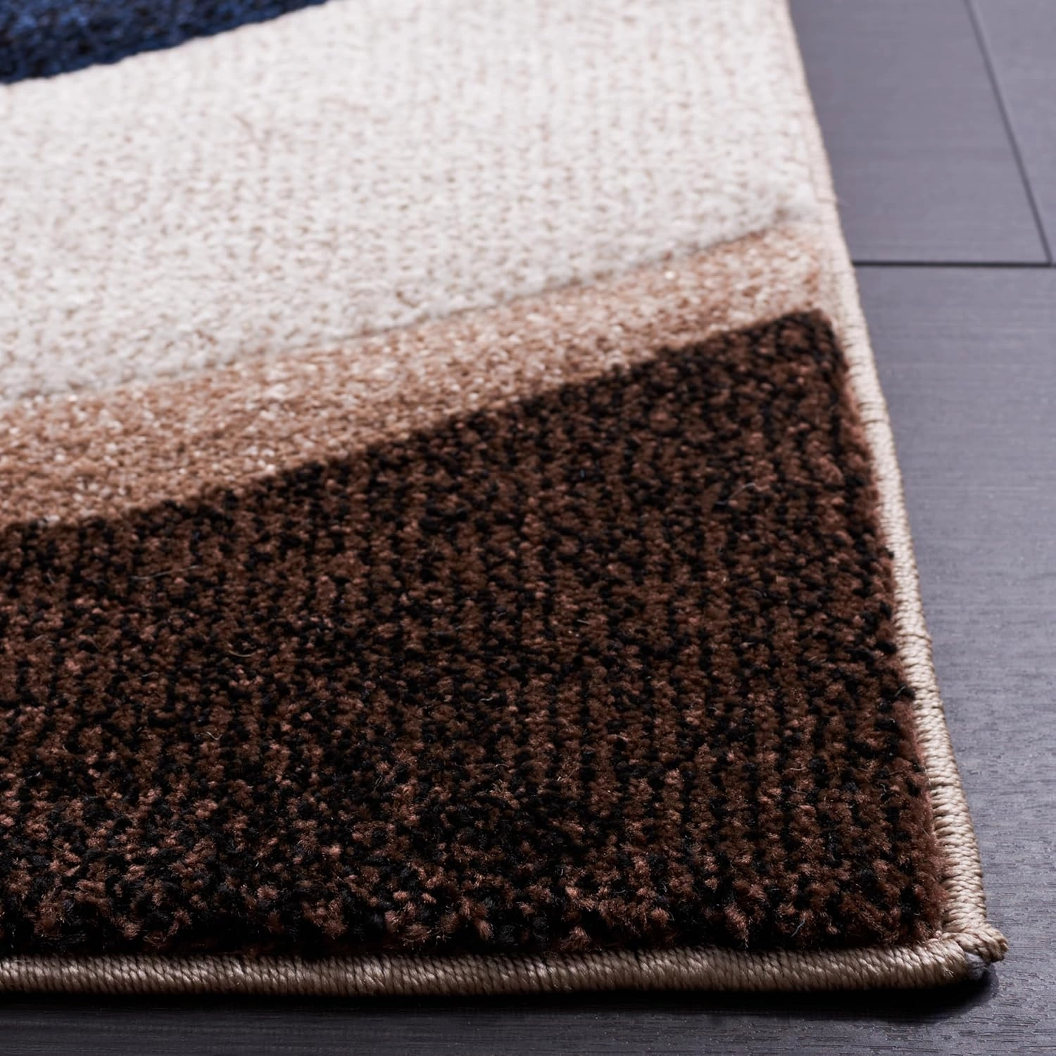SAFAVIEH Hollywood Collection Runner Rug - 2'3" x 6', Beige & Blue, Mid-Century Modern Design, Non-Shedding & Easy Care, Ideal for High Traffic Areas in Living Room, Bedroom, Dining (HLW766C-26)