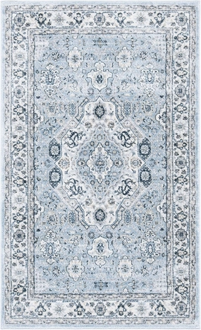 SAFAVIEH Isabella Collection Accent Rug - 2'2" x 5', Blue & Creme, Oriental Design, Non-Shedding & Easy Care, Ideal for High Traffic Areas in Entryway, Living Room, Bedroom (ISA916M)