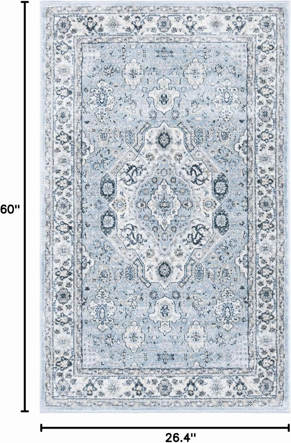 SAFAVIEH Isabella Collection Accent Rug - 2'2" x 5', Blue & Creme, Oriental Design, Non-Shedding & Easy Care, Ideal for High Traffic Areas in Entryway, Living Room, Bedroom (ISA916M)
