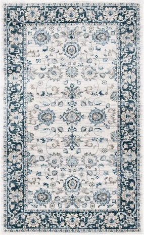 SAFAVIEH Isabella Collection Accent Rug - 2'2" x 5', Cream & Navy, Oriental Design, Non-Shedding & Easy Care, Ideal for High Traffic Areas in Entryway, Living Room, Bedroom (ISA940A)