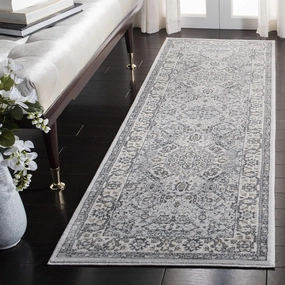 SAFAVIEH Isabella Collection Runner Rug - 2'2" x 7', Light Grey & Cream, Oriental Design, Non-Shedding & Easy Care, Ideal for High Traffic Areas in Living Room, Bedroom (ISA916G)