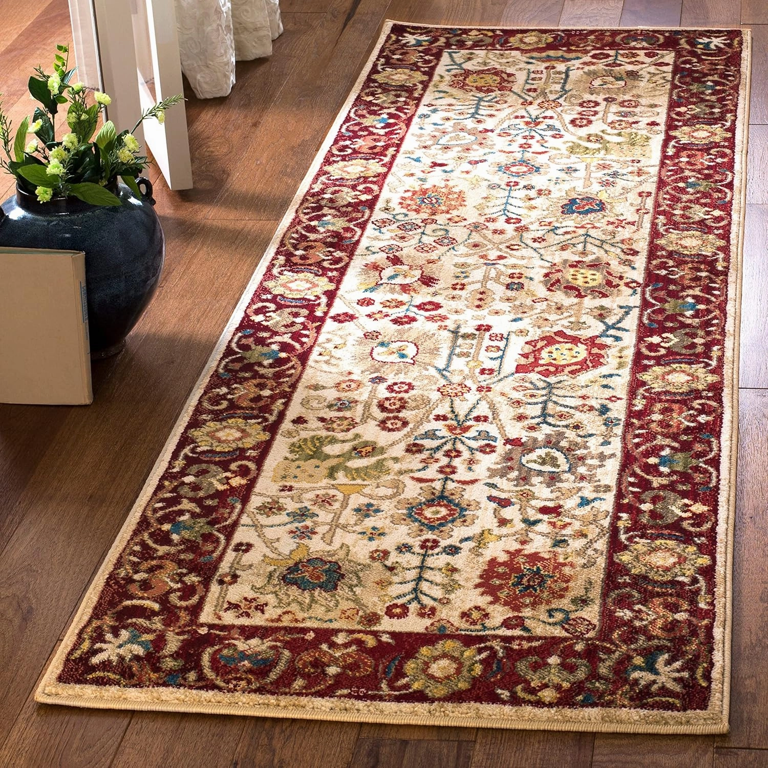 SAFAVIEH Kashan Collection Area Rug - 9' x 12'6", Blue & Tan, Traditional Oriental Design, Non-Shedding & Easy Care, Ideal for High Traffic Areas in Living Room, Bedroom (KSN303G)