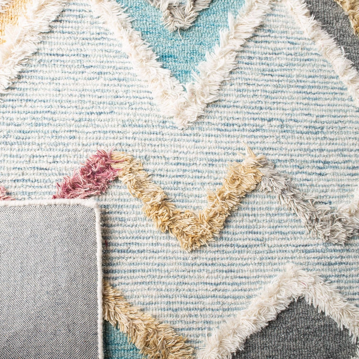 SAFAVIEH Kenya Collection Runner Rug - 2'3" x 8', Grey & Ivory, Handmade Moroccan Boho Tribal Wool, Ideal for High Traffic Areas in Living Room, Bedroom (KNY663F)