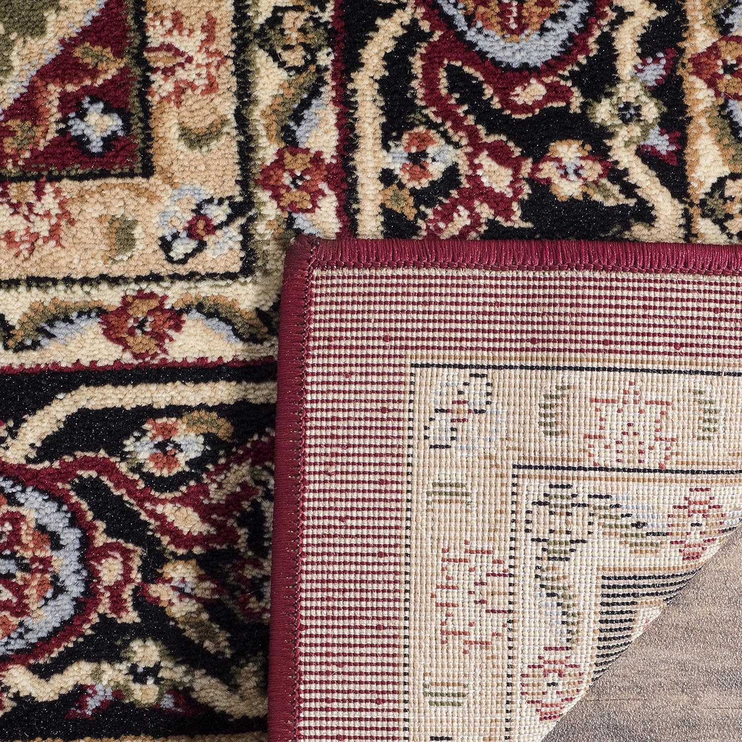 SAFAVIEH Lyndhurst Collection Area Rug - 9' x 12', Red & Black, Traditional Oriental Design, Non-Shedding & Easy Care, Ideal for High Traffic Areas in Living Room, Bedroom (LNH330B)