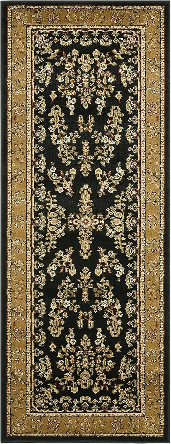 SAFAVIEH Lyndhurst Collection Runner Rug - 2'3" x 6', Black & Tan, Traditional Oriental Design, Non-Shedding & Easy Care, Ideal for High Traffic Areas in Living Room, Bedroom (LNH331D)