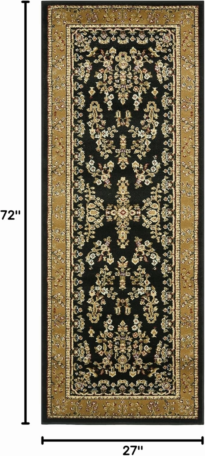 SAFAVIEH Lyndhurst Collection Runner Rug - 2'3" x 6', Black & Tan, Traditional Oriental Design, Non-Shedding & Easy Care, Ideal for High Traffic Areas in Living Room, Bedroom (LNH331D)