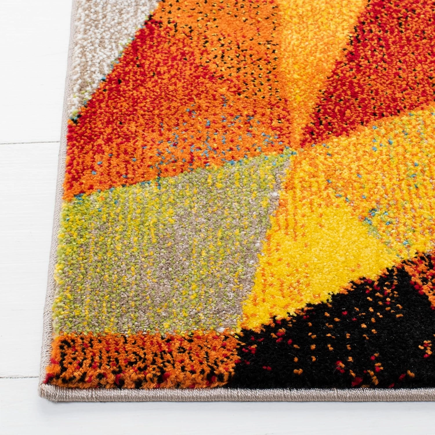 SAFAVIEH Porcello Collection Area Rug - 9' x 12', Orange & Red, Modern Abstract Design, Non-Shedding & Easy Care, Ideal for High Traffic Areas in Living Room, Bedroom (PRL6940P)