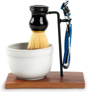 Safety Razor Shave Kit Mens Shaving Kit For Men Black Safety Razor Stand With Shave Brush Shaving Bowl Shaving Soap Set