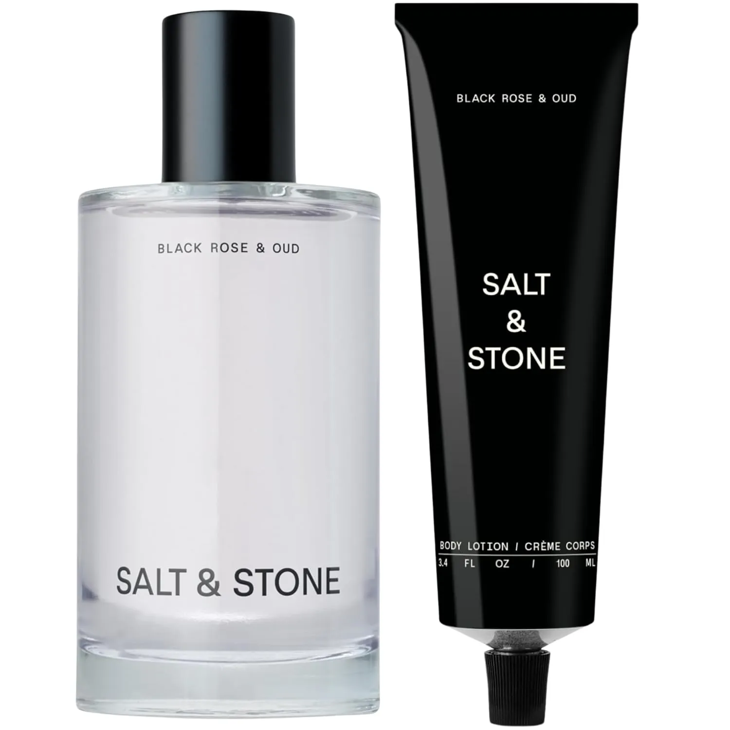 Salt & Stone Body Mist   Body Lotion Bundle | Black Rose & Oud