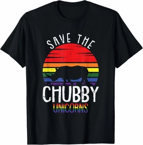 Save The Chubby Unicorn Gay Pride Rhino LGBT-Q Proud Ally T-Shirt