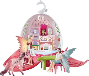 Schleich bayala Fairy Cafe Blossom - 21-Piece Magical Fairy and Unicorn Figurine Playset with Dollhouse and Accessories, Enchanted Play Dollhose for Girls and Boys, Gift Ready, Ages 5 
