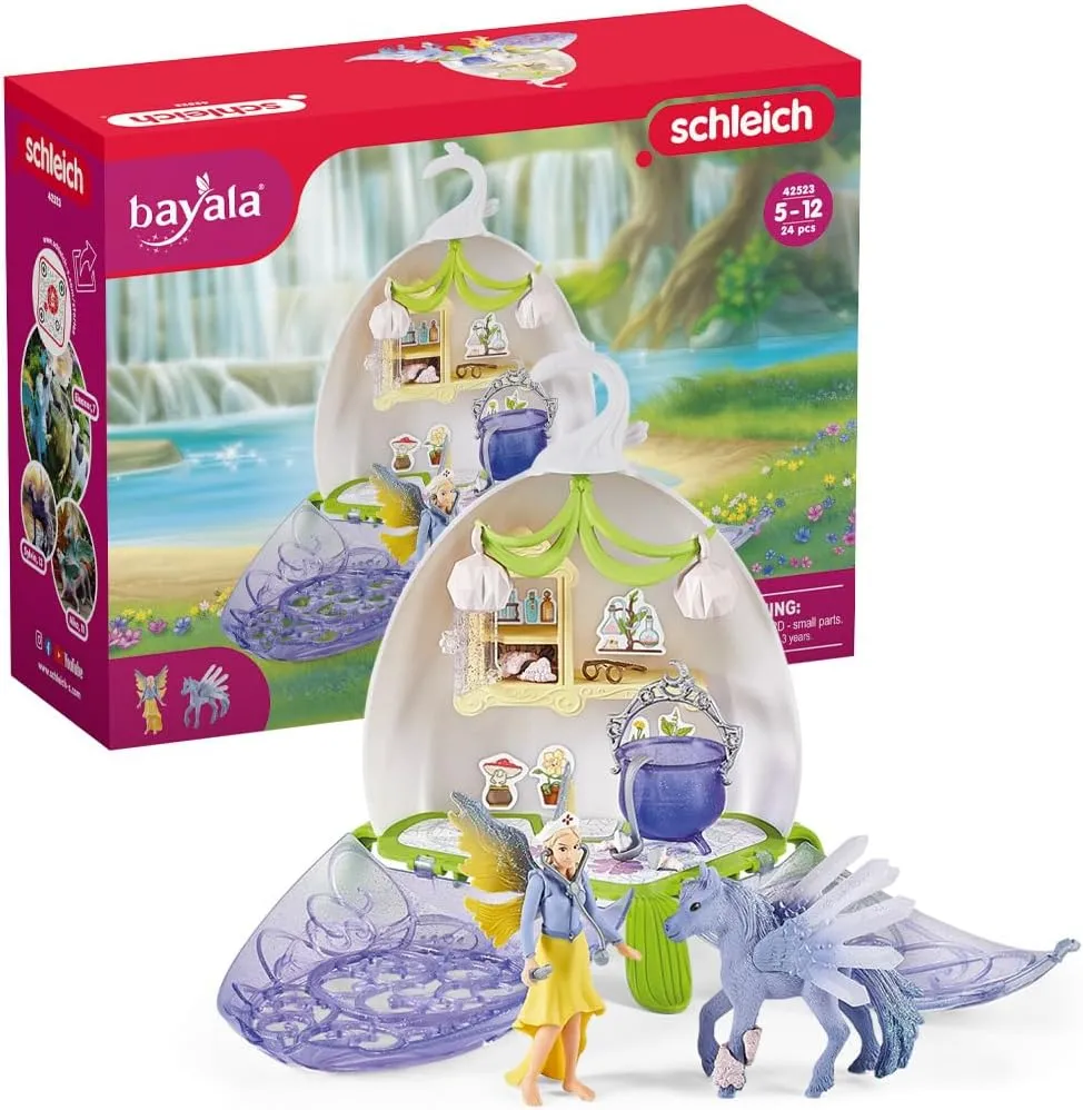 Schleich Bayala Fairy Vet Blossom - Magical Twinkle House Playset and Enchanting Fairy Vet Kit for Girls and Boys, 14-Piece Toy Set with Figurine for Kids Ages 5-12
