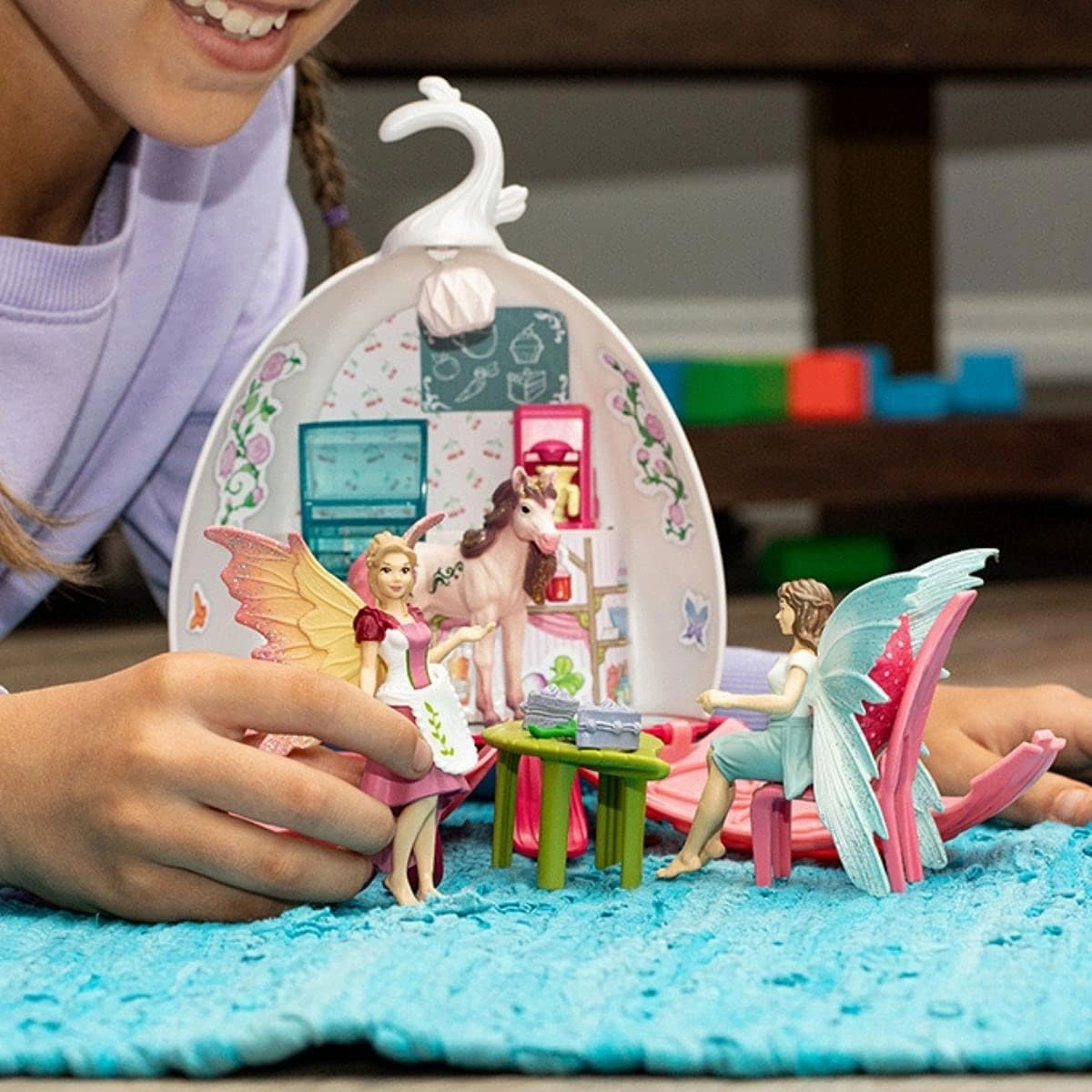 Schleich bayala Fairy Cafe Blossom - 21-Piece Magical Fairy and Unicorn Figurine Playset with Dollhouse and Accessories, Enchanted Play Dollhose for Girls and Boys, Gift Ready, Ages 5 