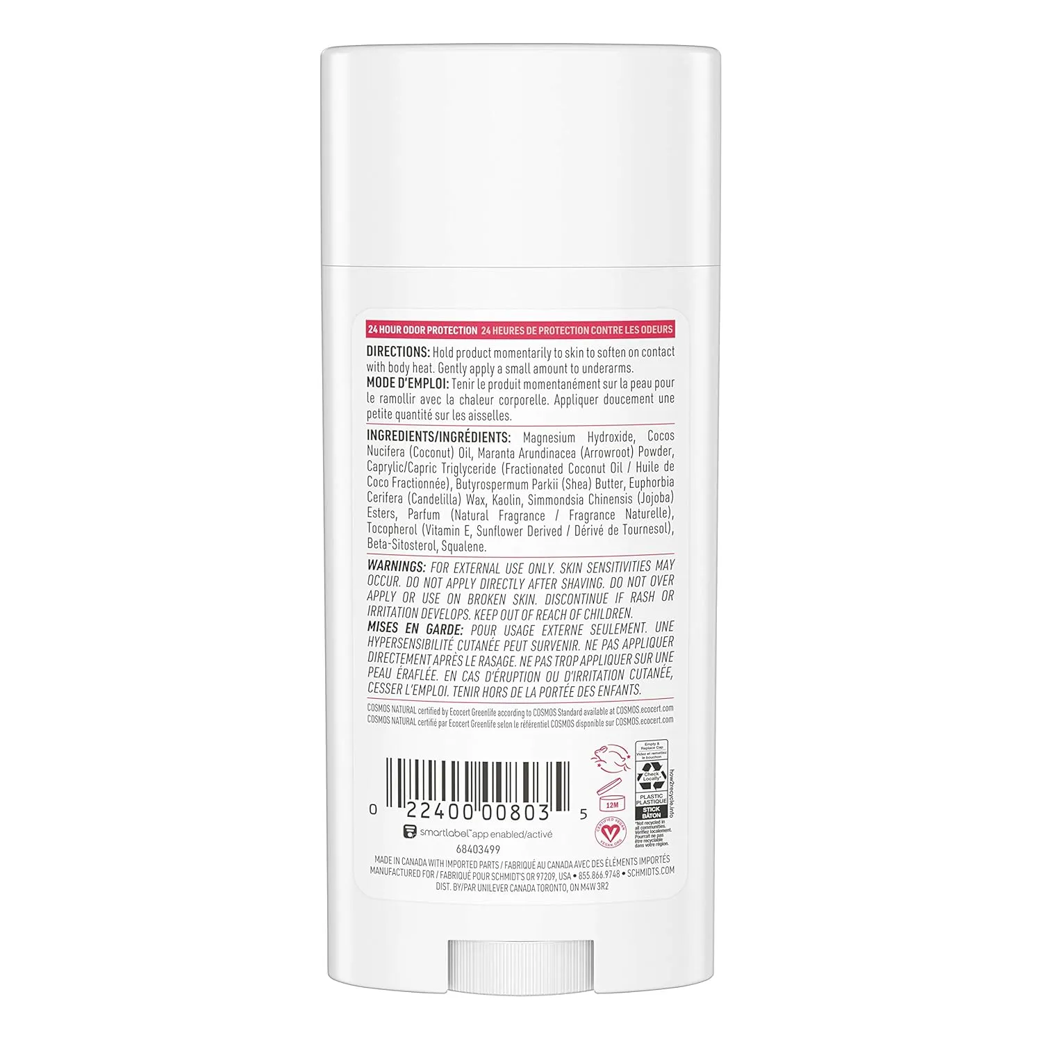 Schmidt's Aluminum Free Coconut & Kaolin Clay Deodorant for Sensitive Skin, 3.25 oz, 3 Pack
