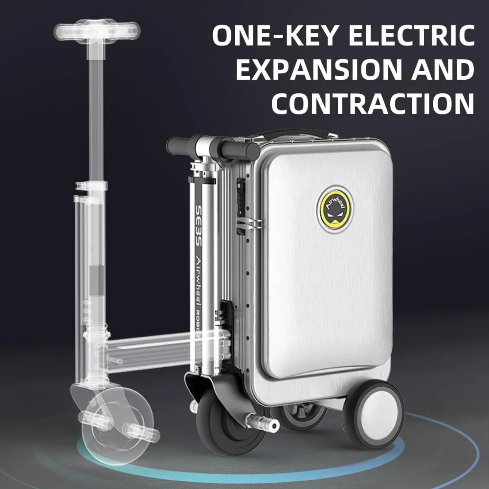 SE3S Smart Rideable Suitcase Electric Luggage Scooter For Travel (silver)